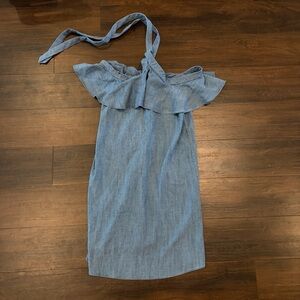 Alice + Olivia Tula Chambray Off Shoulder Dress Small